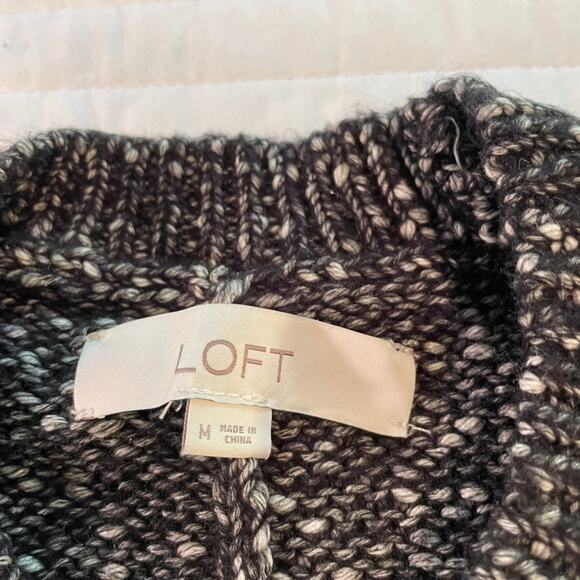 Loft Women's Cotton Blend Speckled Long Sleeve Sweater, size M - Picture 5 of 6
